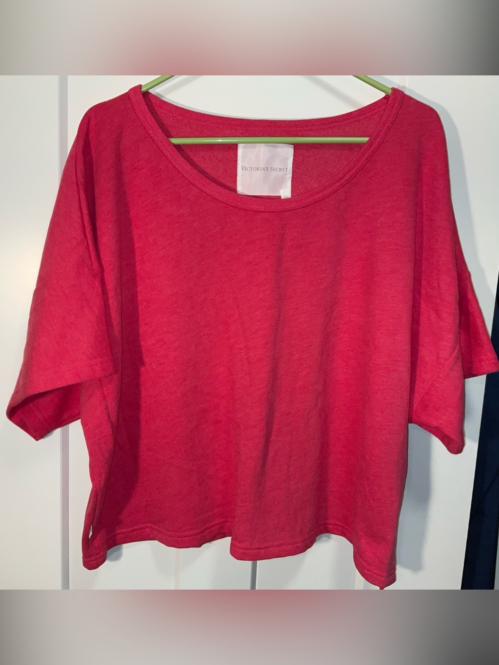 Victoria's Secret Hot Pink Boxy Scoop Crop Top